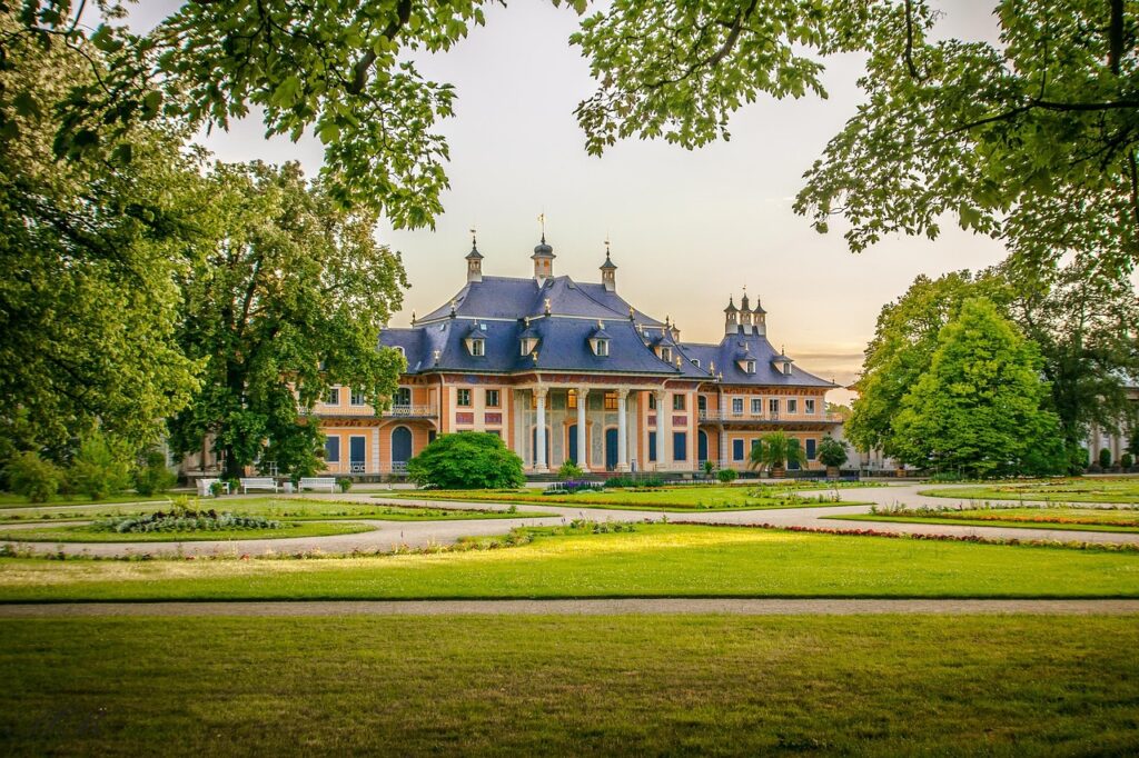 tree, lawn, architecture, grass, heaven, park, house, summer, building, travel, nature, villa, old, palace, formal garden, garden, landscape, tourism, villa, villa, villa, villa, villa